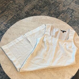 Banana Republic size 12 square neck Striped Sleeveless fitted dress
